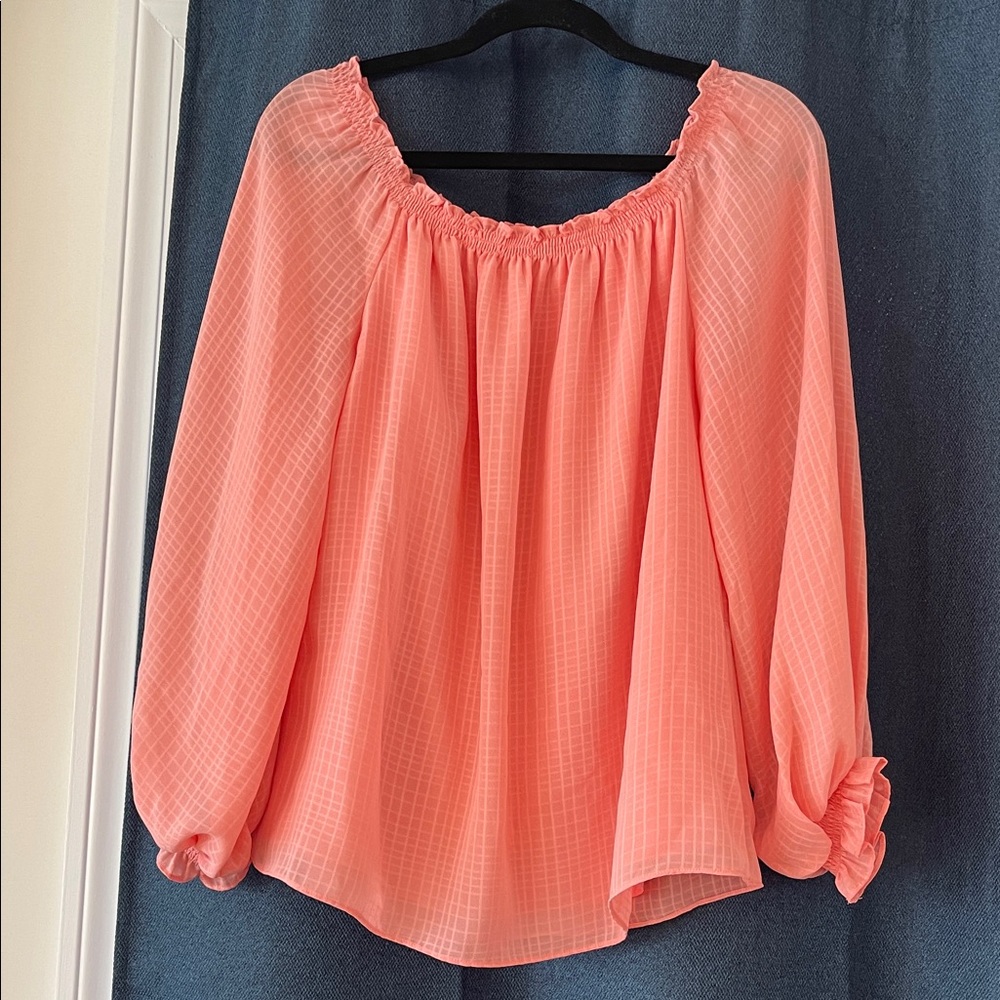White House Black Market Coral Blouse